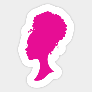 Hot Pink Black barbie silhouette Sticker